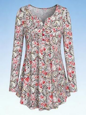 Women's Long Sleeve Empire Waist Maternity Top – Flattering Casual Shirt for Pregnancy & Everyday Wear in Saudi Arabia