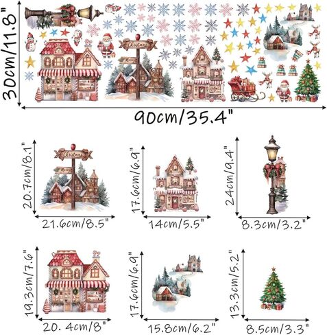 TOARTi 3D Watercolor Merry Christmas Wall Stickers, Snowman 3D Wall Decals for Living Room Dining Room Home Christmas Sock Decor, DIY 3D Wall Art Mural Decoration, Set of 4 (12"x12") in Kuwait