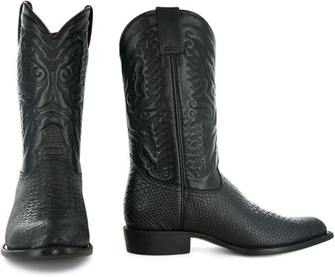 أحذية Soto Boots الرجالية بطبعة بايثون بمقدمة مستديرة أحذية رعاة البقر H4020 in Saudi Arabia