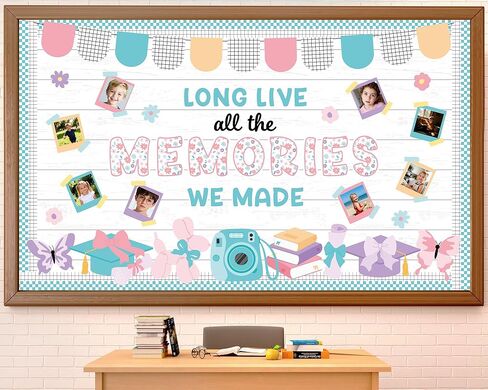 Graduation Bulletin Board Set DIY Photo Display Classroom Decoration End of Year Memories Bulletin Board Cutout for Graduation Elementary School Preschool Hallway Blackboard Wall Window Door in Saudi Arabia