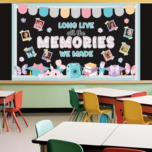 Graduation Bulletin Board Set DIY Photo Display Classroom Decoration End of Year Memories Bulletin Board Cutout for Graduation Elementary School Preschool Hallway Blackboard Wall Window Door in Saudi Arabia