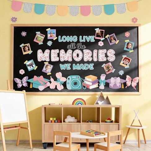 Graduation Bulletin Board Set DIY Photo Display Classroom Decoration End of Year Memories Bulletin Board Cutout for Graduation Elementary School Preschool Hallway Blackboard Wall Window Door in Saudi Arabia