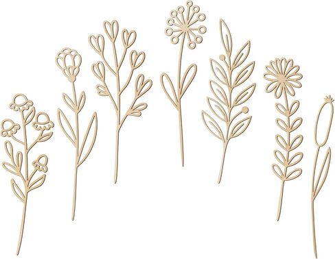 الزهور الخشبية زهرة برية جدار ديكور بوهو الخشب باقة الزهور مع ينبع للحرف اليدوية 7 أجهزة الكمبيوتر الملونة الأزهار الحضانة جدار الفن القواطع الشارات DIY بها بنفسك طفلة غرفة نوم ديكور المنزل هدية عيد ميلاد in Kuwait