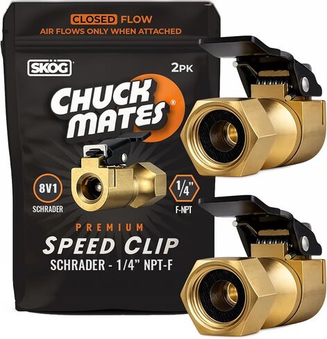 تشاك ميتس بريميوم منفاخ الإطارات سريع التوصيل - محول صمام هواء متين وسهل الاستخدام للنفخ بدون جهد - نوع مفتوح in Kuwait