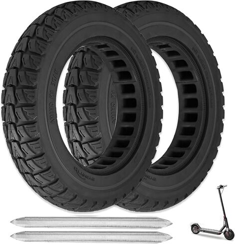 10X2 Solid Tire 50/75-6.1 Tires Replacement for Gotrax G4 GXL V2 Ninebot F25 F30 F40 F60 D40x Electric Scooter, 10x2/54-152 10 Inch Off Road Front Rear Tubeless Tire Wheel in Saudi Arabia