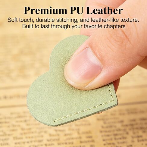 Genuine Leather Heart Bookmarks - 8 Pieces Elegant Corner Page Markers for Book Lovers, Reading Accessories for Home, Office, and Personal Libraries in Saudi Arabia