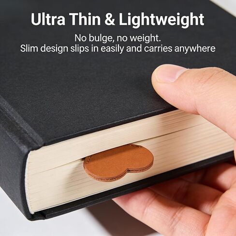 Genuine Leather Heart Bookmarks - 8 Pieces Elegant Corner Page Markers for Book Lovers, Reading Accessories for Home, Office, and Personal Libraries in Saudi Arabia