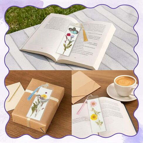 DIY Bookmark Making Kit – 187 PCS Dried Flower Bookmark Kit with Blank Bookmarks, Pressed Flowers, Butterfly Stickers, Tassels, Sleeves – Bookmark Craft for Painting, Handmade Gifts, DIY Bookmarks in Saudi Arabia