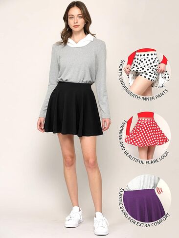 Pleated Skirts for Women and Girls – Stylish Skirt with Shorts Underneath in Saudi Arabia