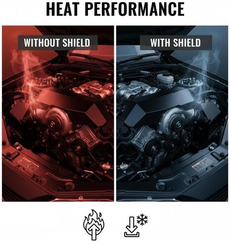 Turbo Heatshield Compatible with BMW N54/N55 Black- Reduced Engine Bay Temperatures for Enhanced Performance in Kuwait