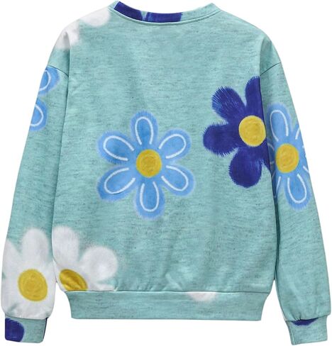 Women's Floral Sweatshirt Long Sleeve Crew Neck Pullover Tops in Saudi Arabia