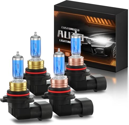 Highlander Halogen Headlights Bulbs Fits for 2000-2007 Toyota Highlander, Ultra Bright 5000K White Highlander High Low Beam Light Bulbs Combo, Plug and Play, 4 Pack in Saudi Arabia