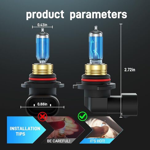 Highlander Halogen Headlights Bulbs Fits for 2000-2007 Toyota Highlander, Ultra Bright 5000K White Highlander High Low Beam Light Bulbs Combo, Plug and Play, 4 Pack in Saudi Arabia