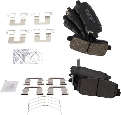 Front and Rear Brake Pad Set Ceramic Hardware Compatible with 2014-2020 Acura RLX in Saudi Arabia