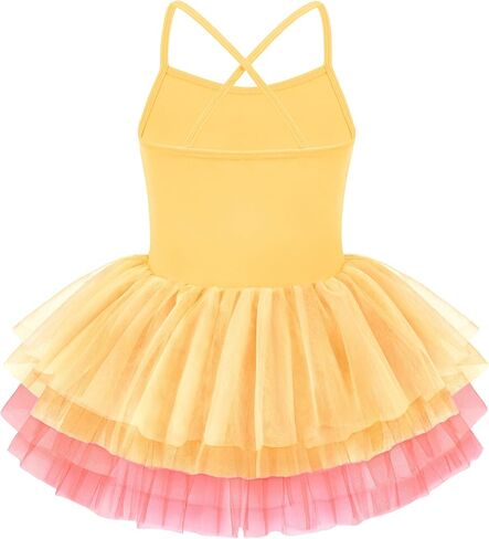 Zaclotre Ballet Leotards for Toddler Girls 4 Layers Cross Back Dance Dress Camisole Tutu Costume in Saudi Arabia