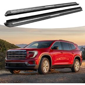 قطعتان من لوحة الجري السوداء بالكامل تناسب 2024 2025 2026 GMC Acadia Side Steps Nerf Bars (3) in Kuwait
