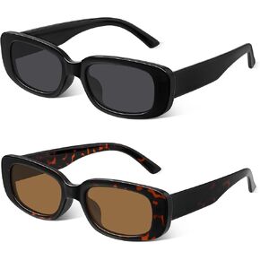 Rectangle Sunglasses for Womens Men - Trendy Y2K Retro Sun Glasses 90’s Vintage Fashion UV400 Protection Eyeglasses in Saudi Arabia