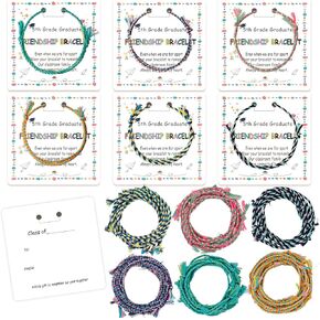 48 مجموعة من هدايا نهاية العام للطلاب - مجموعة أساور الصداقة من الصف الخامس، سوار تخرج قابل للتعديل مع بطاقات، هدايا طلاب التخرج من هدايا حفلات المدرسة للمدرسين in Kuwait