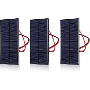 3 قطع لوحة شمسية صغيرة تيار مستمر 6 فولت من البولي سيليكون وحدة شاحن الخلايا الشمسية مجموعات نظام محمول بالطاقة الشمسية مع كابل 30 سم لمشاريع البحث العلمي، وصنع أضواء الحديقة، وأضواء المناظر الطبيعية، DIY إلخ in Kuwait