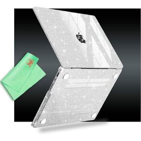 UESWILL for MacBook Pro 16 inch Case M5 M4 M3 M2 M1 A3429 A3428 A3403 A3186 A2991 A2780 A2485 (2021-2026 Release), Glossy Sparkling Hard Shell Cover + Microfiber Cloth, Glitter Clear in Kuwait