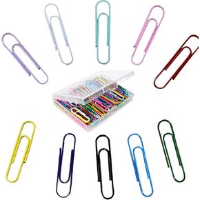 Paper Clips, 100-PCS PaperClips Assorted Sizes, 8 Colored Paper Clips Medium, Binder Clips Paperclips Assorted Sizes Set for Home School Office Supplies (100, Medium) in Kuwait
