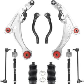 10 قطع من أذرع التحكم الأمامية السفلية مع مجموعات تعليق مفاصل كروية لسيارة Nissan Altima 2007-2013، 2 ذراع تحكم سفلي مع وصلة كروية 2 وصلة شريط Sway 2 حذاء قضيب ربط ومنفاخ مع مشبك C للقفل in Kuwait