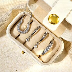 Fashion Contracted Silver Color Crystal Cubic Zirconia Women's Jewelry Set in Kuwait