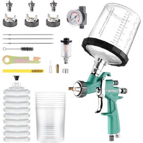 مسدس رش الهواء LVLP مع فوهات 1.3/1.5/1.7 مم ومنظم هواء، مسدس طلاء R500 للسيارات، بخاخ مسدس طلاء السيارة، مسدس طلاء لطلاء المنزل، السيارة، الأثاث، الورنيش والمعطف العلوي in Kuwait
