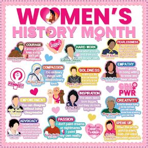 ديكورات لوحة إعلانات شهر تاريخ المرأة، ملصقات اقتباسات ملهمة للنساء، ديكورات شهر تاريخ المرأة، لوحة إعلانات شهر تاريخ المرأة، ديكورات الفصول الدراسية لشهر تاريخ المرأة in Kuwait