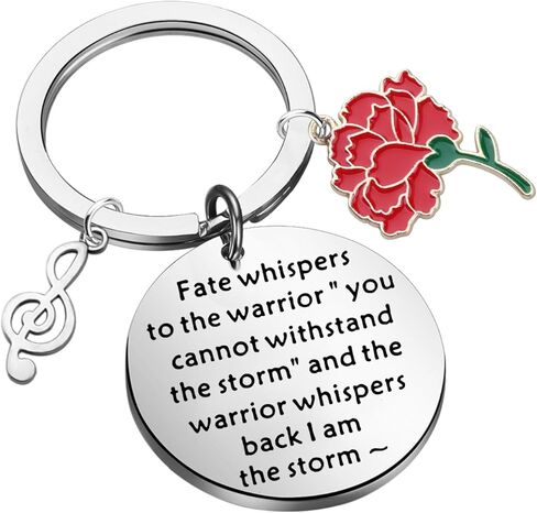 FEELMEM Orpheus Musical Merch Keychain Red Flower Jewelry Musical Gift Fate Whispers To The Warrior Inspirational Gift in Saudi Arabia