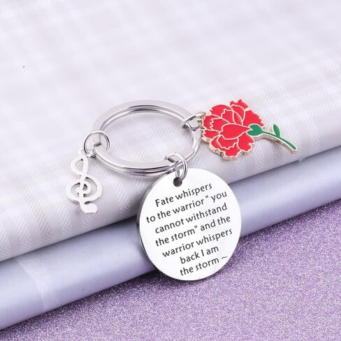 FEELMEM Orpheus Musical Merch Keychain Red Flower Jewelry Musical Gift Fate Whispers To The Warrior Inspirational Gift in Saudi Arabia