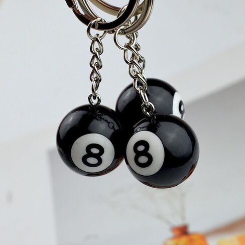 Black Creative Number Eight Billiard Key Chain, Pendant Car Key Ring Accessories, Keyrings Pendant Decorative Small Creative Key Chai in Saudi Arabia