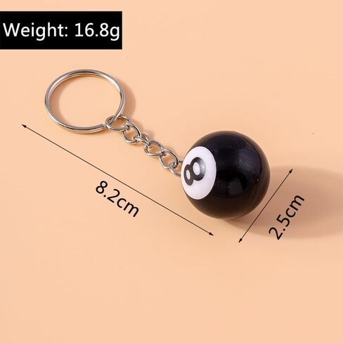 Black Creative Number Eight Billiard Key Chain, Pendant Car Key Ring Accessories, Keyrings Pendant Decorative Small Creative Key Chai in Saudi Arabia