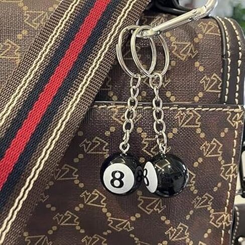 Black Creative Number Eight Billiard Key Chain, Pendant Car Key Ring Accessories, Keyrings Pendant Decorative Small Creative Key Chai in Saudi Arabia