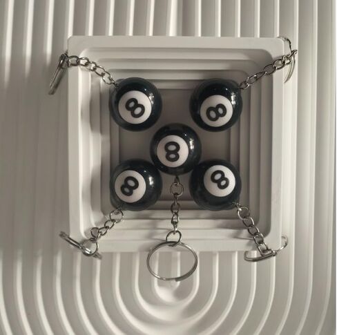 Black Creative Number Eight Billiard Key Chain, Pendant Car Key Ring Accessories, Keyrings Pendant Decorative Small Creative Key Chai in Saudi Arabia