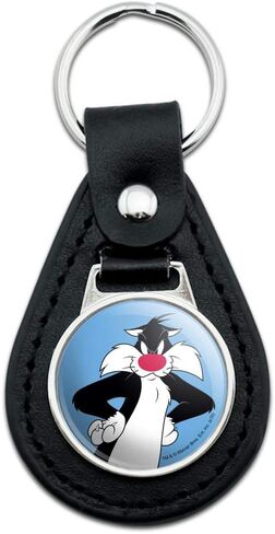 GRAPHICS & MORE Black Leather Looney Tunes Sylvester Keychain in Saudi Arabia