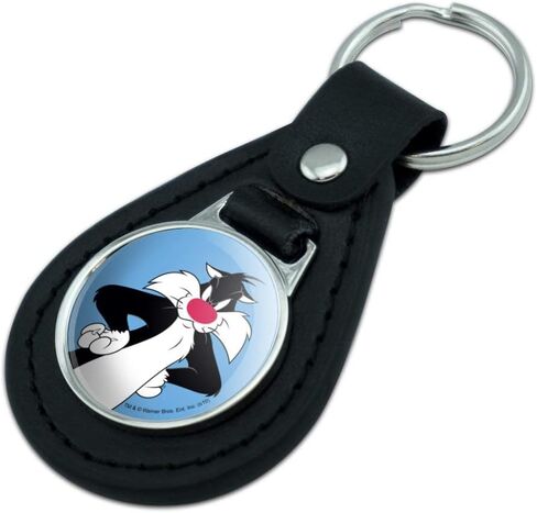 GRAPHICS & MORE Black Leather Looney Tunes Sylvester Keychain in Saudi Arabia
