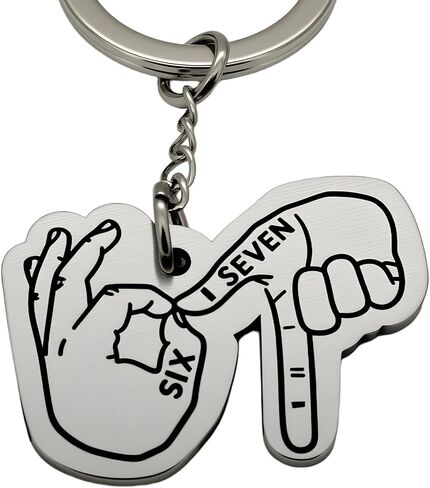 سلسلة مفاتيح Six Seven، 6 7 أيدي مقولة تعطي سلاسل المفاتيح، بطاقات الحقائب، سحر حقائب الظهر، هدايا حفلات الأطفال in Kuwait