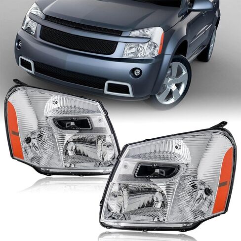 مجموعة المصابيح الأمامية مع LED لـ 2005 2006 2007 2008 2009 Chevy Equinox LS LT LTZ كشافات أمامية بديلة رياضية (يسار + يمين) عدسات شفافة مع لمبات ومشبك الاحتفاظ-5482087(LH&RH) in Saudi Arabia