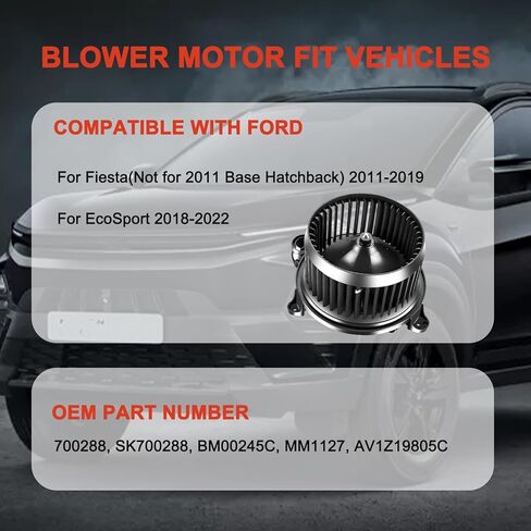 استبدال محرك سخان منفاخ التيار المتردد 700288 متوافق مع Ford for Fiesta 2011-2019، لـ EcoSport 2018-2022 AV1Z19805C SK700288 in Saudi Arabia