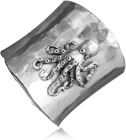 Big Large Butterfly cuttlefish Crow Bird Moon Wide Bands Ring for Women,Retro S925 Sterling Silver Animal Thumb Index Middle Finger Boho Ring in Saudi Arabia