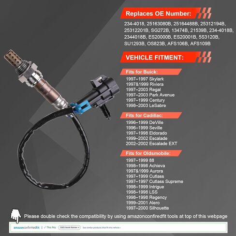 استبدال مستشعر الأكسجين لـ 234-4018، مستشعر O2 مستشعر 1، مستشعر 2، 4 أسلاك مسخنة، ملاءمة مباشرة OEM متوافق مع شيفروليه سيلفرادو سوبربان إكسبريس 1500/2500/3500 كاديلاك إسكاليد/EXT جي إم سي يوكون/XL in Kuwait