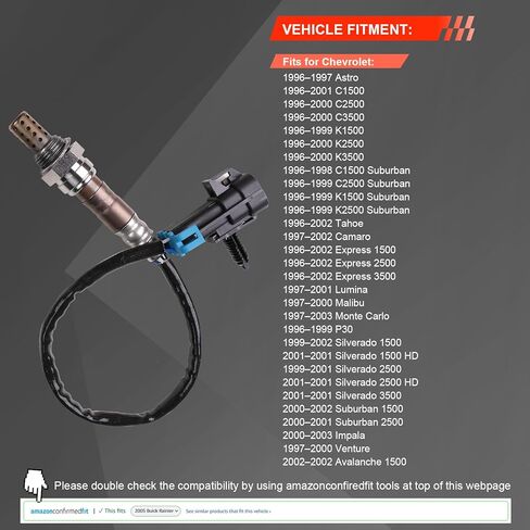 استبدال مستشعر الأكسجين لـ 234-4018، مستشعر O2 مستشعر 1، مستشعر 2، 4 أسلاك مسخنة، ملاءمة مباشرة OEM متوافق مع شيفروليه سيلفرادو سوبربان إكسبريس 1500/2500/3500 كاديلاك إسكاليد/EXT جي إم سي يوكون/XL in Kuwait