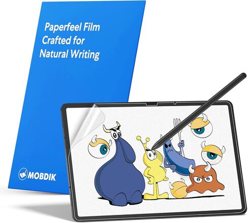واقي شاشة MOBDIK مكون من قطعتين من ملمس الورق متوافق مع iPad Pro 11 M4 (2024) إصدار جديد مصمم للكتابة الطبيعية، انعكاس أقل، صديق لرأس القلم، مع مجموعة سهلة التركيب in Kuwait