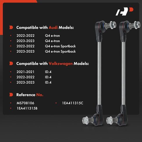 A-Premium 2 × وصلات شريط تثبيت أمامية Sway Bar، متوافقة مع Audi Q4 e-tron Sportback 2022-2023 وVolkswagen ID.4 2021-2023 in Saudi Arabia