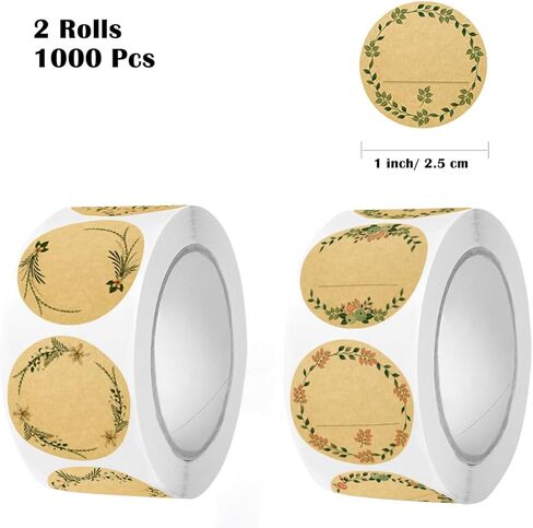 Runtoo 1000 Pcs Brown Circle Price Tag Stickers Round Blank Caning Labels for Envelope Ingredients Label Jars in Saudi Arabia