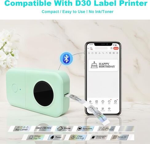 6 لفات D30 ملصقات، شريط ملصقات Phomemo D30 12 مم × 40 مم، إعادة تعبئة الملصقات الرئيسية للطباعة، 160 شريطًا/لفة صانع ملصقات صغير ذكي لإعادة التعبئة D30 للمكتب، فضي ليزر in Saudi Arabia