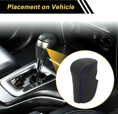 Anti-Slip Gear Shift Knob Cover Car Stick Shifting Handle Protector for Honda Accord 2008-2012 Black Blue Faux Leather in Saudi Arabia