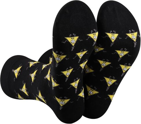 BWWKTOP Bill Cipher Socks Bill Inspired Gifts Gravity Cartoon Crew Socks Mabel & Dipper Character Merchandise in Saudi Arabia