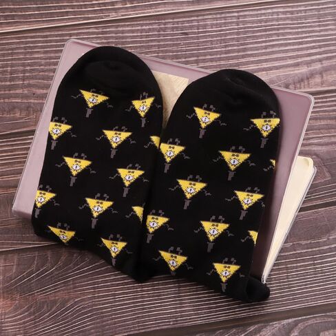 BWWKTOP Bill Cipher Socks Bill Inspired Gifts Gravity Cartoon Crew Socks Mabel & Dipper Character Merchandise in Saudi Arabia